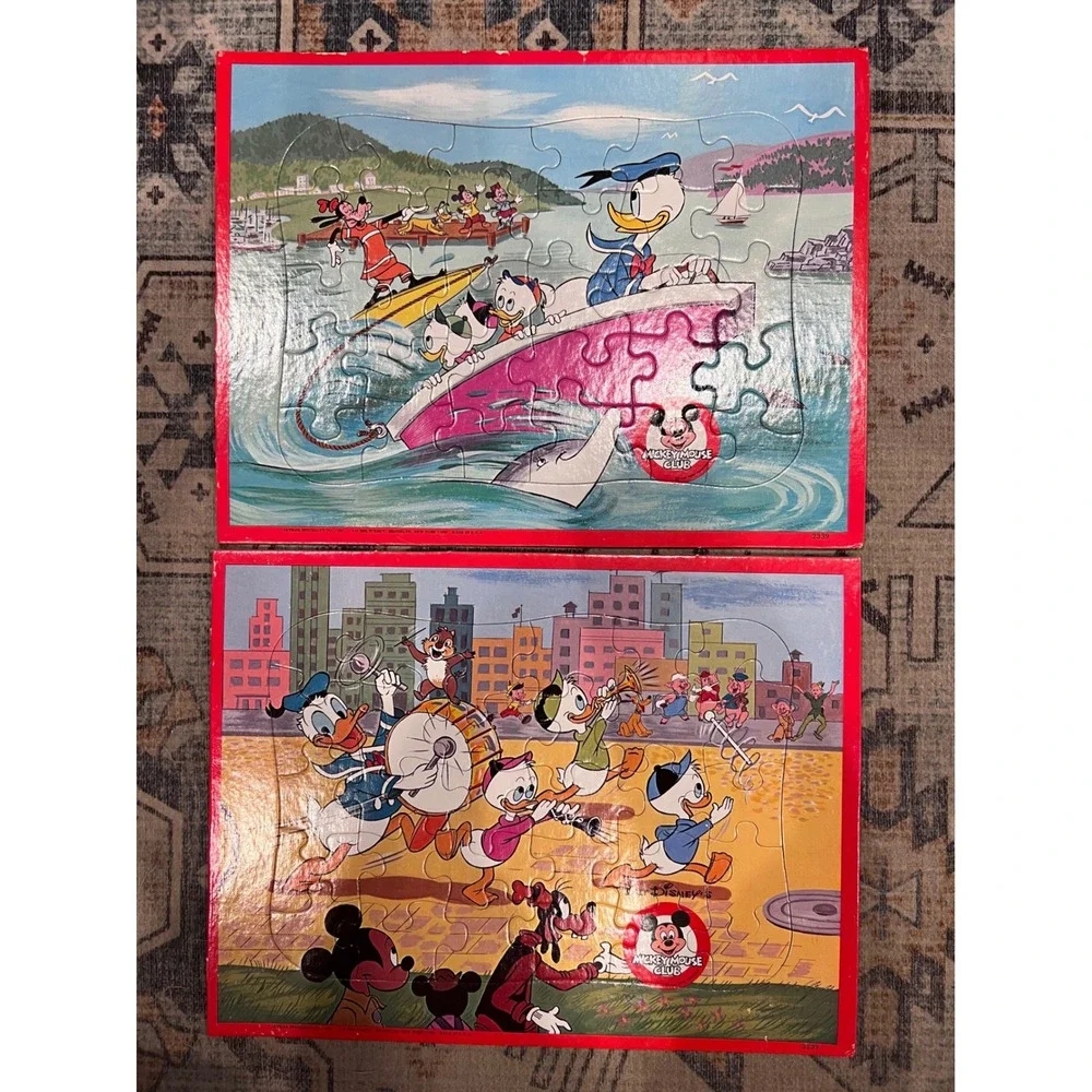 Jaymar Disney Mickey Mouse Clubhouse Donald Duck Boating & Parade Puzzles Lot